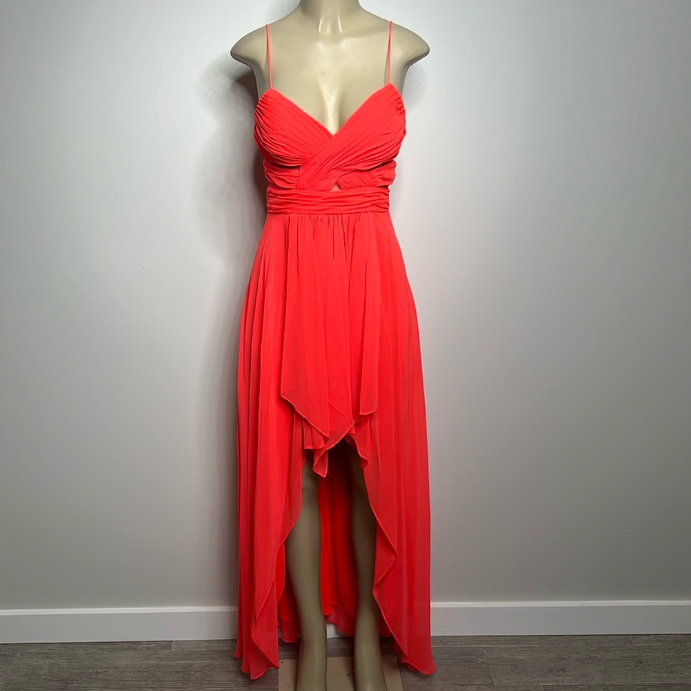 Hailey Logan by Adrianna Papell size 7/8 orange high low dress